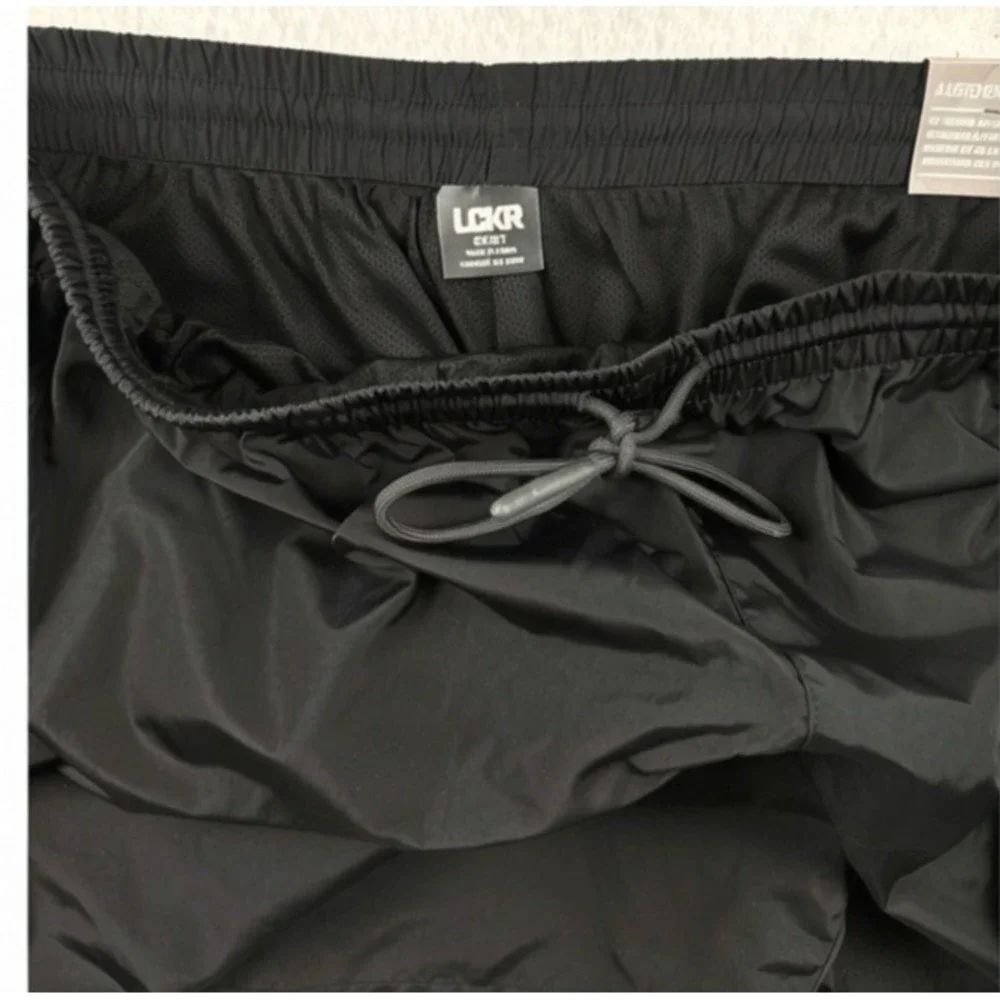 LCKR‎ Swim Trunks Men 2XL Black Lined Athletic Board Shorts Drawstring NWT